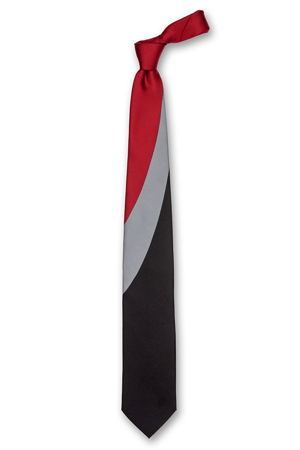 Eclipse Tie in Red, Black, & Gray